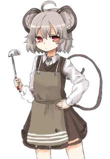 👨‍🍳 Anime, Gadis, Tikus, Sendok sayur, Celemek, Kartun telegram sticker