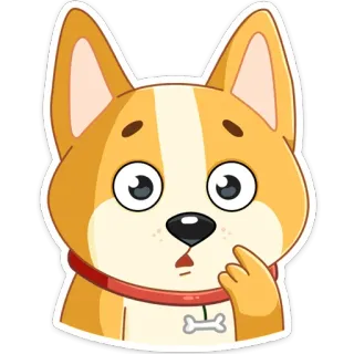 😳 chien, dessin animé, animal, mignon, animal de compagnie, chiot, corgi, personnage whatsapp sticker