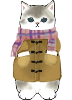 🧥 gato, cachecol, inverno, casaco, fofo telegram sticker