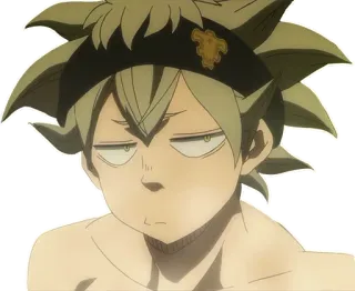 😕 Asta Black Clover 애니메이션, 만화, 아스타, 블랙 클로버, 캐릭터, 졸린 telegram sticker