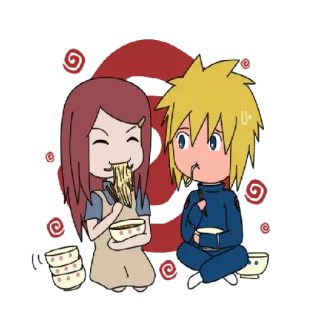 🍝 Minato Namikaze Naruto Naruto, Minato Namikaze, Kushina Uzumaki, Anime, Chibi, Comendo whatsapp sticker