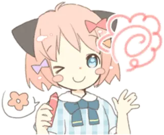 😉 Anime, Garota, Desenho animado, Kawaii, Fofo, Desenho telegram sticker