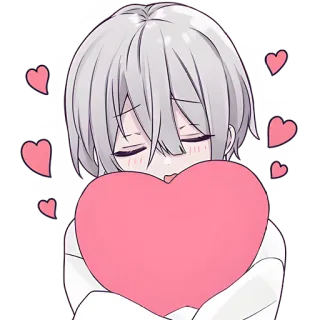 ❤️ anime, love, heart, cute, cartoon, kawaii telegram sticker