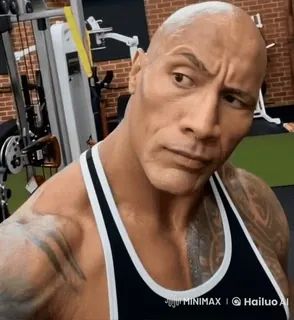🤩 Dwayne Johnson ator, ginásio, treino, músculo, celebridade whatsapp sticker