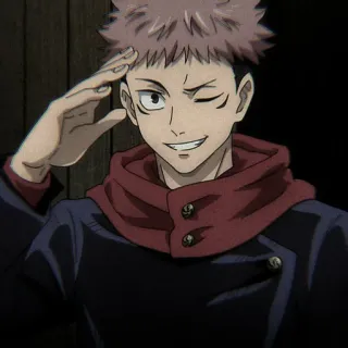 ✨ Itadori Yuji Jujutsu Kaisen Anime, Chico, Saludo, Guiño, Jujutsu Kaisen, Itadori Yuji telegram sticker
