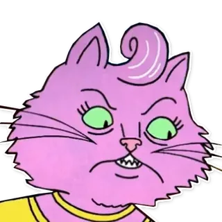 😤 Princess Carolyn BoJack Horseman кот, Принцесса Кэролин, Конь БоДжек, злой, мультфильм telegram sticker