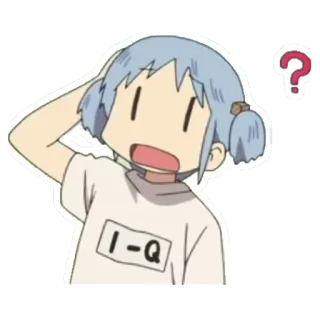 😕 I-Q Anime, Cartone animato, Domanda, Confuso, Pensando telegram sticker