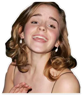 😀 Emma Watson actriz, celebridad, mujer, retrato, entretenimiento whatsapp sticker
