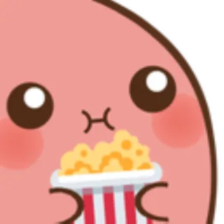 🍿 стикер, еда, попкорн, милый, мультфильм telegram sticker