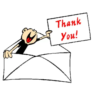 🙏 Thank You! thank you, mail, envelope, cartoon telegram sticker