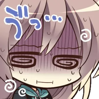 ⚪️ ぶ อนิเมะ, มังงะ, การ์ตูน, สีหน้า, เหนื่อย, เหงื่อ telegram sticker