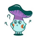 ❓ cogumelo, pontos de interrogação, desenho animado, caprichoso, fofo telegram sticker