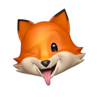 😜 zorro, animal, dibujos animados, emoji, guiño, lengua whatsapp sticker