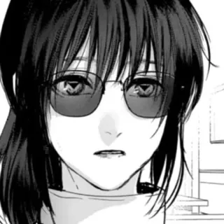 🖤 Anime, Manga, Retrato, Gafas de sol, Mujer whatsapp sticker