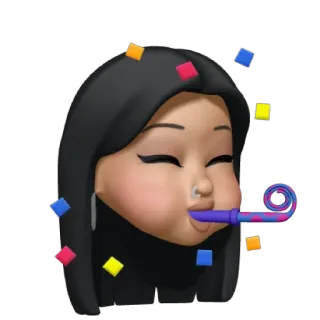 🥳 미모티콘, 파티, 색종이, 축하, 이모지 telegram sticker