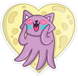 😍 cat, heart, love, cute, sticker, cartoon telegram sticker