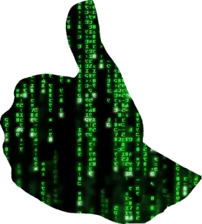 👍 Stinkefinger, Matrix, Code, Digital, Unverschämt whatsapp sticker
