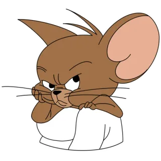 😒 Jerry Mouse topo, cartone animato, arrabbiato, infastidito telegram sticker
