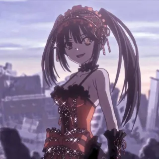 👾 Kurumi Tokisaki Date A Live Anime, Gadis, Kurumi Tokisaki, Date A Live, Kartun telegram sticker