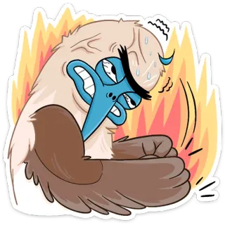 😡 мультфильм, в стрессе, потный, злой, измученный, огонь, напряженный telegram sticker