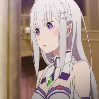 🤍 Emilia Re:Zero Anime, Personaggio, Emilia, Re:Zero, carina, ragazza telegram sticker
