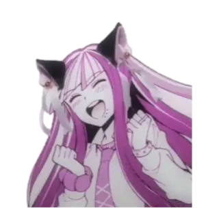 😸 Anime, Katzenmädchen, Süß, Kawaii, Pinke Haare telegram sticker