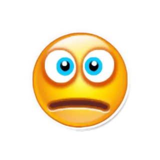 😳 Emoji, Rosto, Triste, Preocupado, Aflito, Expressão telegram sticker