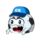 🤨 1X футбол, мультфильм, талисман, спорт, спортивный whatsapp sticker