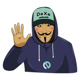 👋 DeXe network DeXe, network, crypto, hoodie, mask, hat telegram sticker