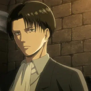 ☁️ Levi Ackerman Attack on Titan anime, character, levi, ackerman, serious telegram sticker