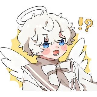 😱 นางฟ้า, อนิเมะ, คาวาอิ, น่ารัก, ปีก, การ์ตูน, สติกเกอร์ telegram sticker