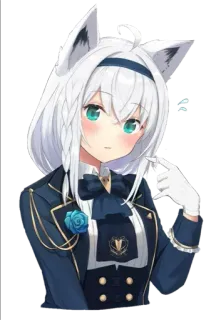 😍 Anime, Fille, Oreilles de renard, Mignon, Kawaii, Personnage telegram sticker