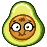 😮 avocado, food, cute, cartoon, emoji, funny whatsapp sticker