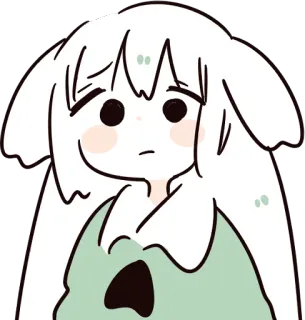 😞 Cartone animato, Illustrazione, Carino, Personaggio, Ragazza, Kawaii whatsapp sticker