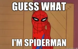 🤐 Spiderman GUESS WHAT
I'M SPIDERMAN superhero, marvel, comic, spiderman telegram sticker