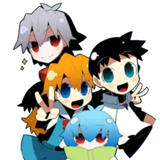 🔹 Neon Genesis Evangelion Anime, Evangelion, Kawaii, Rei Ayanami, Shinji Ikari, Asuka Langley Soryu, Personaje, Dibujo animado telegram sticker