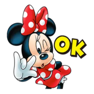 👌 Minnie Mouse OK Minnie Mouse, cartoon, disney, ok, character whatsapp sticker