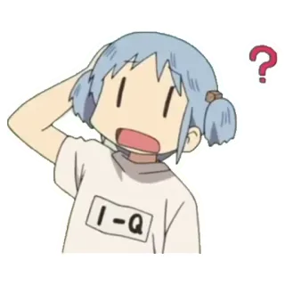 ❓ I-Q Anime, Ponto de interrogação, Confuso, Pensando telegram sticker