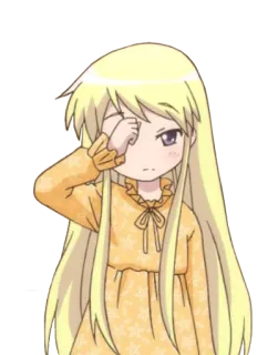 😪 Anime, Mädchen, verschlafen, süß, blond, Chibi telegram sticker