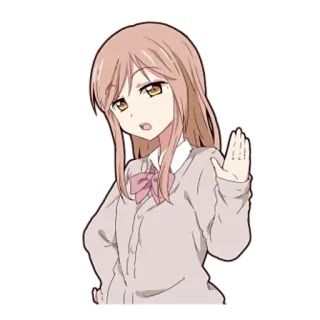 👎 anime, girl, waive, cute, character telegram sticker