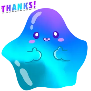 🙏 THANKS! Blob, Süß, Mittelfinger, Emoji, Danke, Cartoon telegram sticker