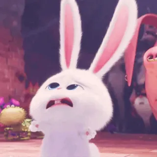 ☁️ Snowball The Secret Life of Pets lapin, mignon, animal, dessin animé, Comme des bêtes, drôle, animal de compagnie whatsapp sticker