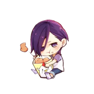 🍗 Anime, Chibi, Mignon, Nourriture, Personnage, Manga telegram sticker
