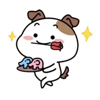 🪃 chó, hoạt hình, dễ thương, động vật, voi, nhãn dán telegram sticker