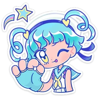 👌 Anime, Manga, Dibujo animado, Lindo, Chica, Kawaii telegram sticker