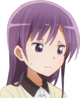 😅 Anime, Gadis, Rambut ungu, Tersenyum, Kartun, Karakter telegram sticker