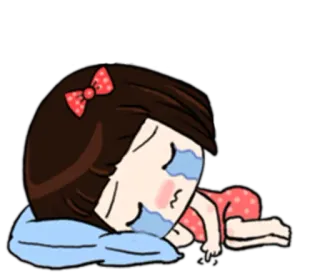 😿 weinen, traurig, Mädchen, Cartoon, Emotion, Tränen telegram sticker