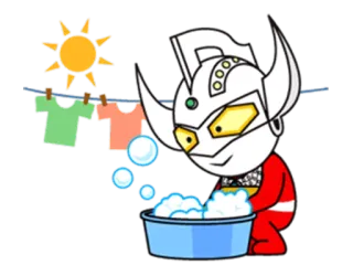 🚿 Ultraman Kartun, Anime, Superhero, Laundry, Membersihkan, Mencuci telegram sticker