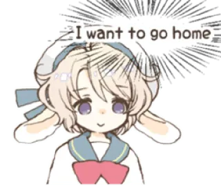 🌬 I want to go home Anime, Triste, Manga, Conejo, Cansado whatsapp sticker