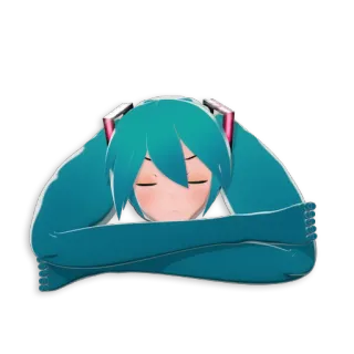 😑 Hatsune Miku Hatsune Miku, Vocaloid, Anime, verschlafen, süß, kawaii telegram sticker
